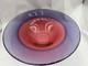 Pink Purple Sommerso Bubbles Abstract Studio Art Glass Wide Bowl 10 Signed NZ
