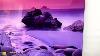Pink Sunset Beach Glass Wall Art A Dreamy Coastal Landscape