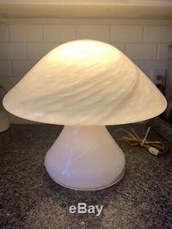 Pink Swirl Glass Mushroom Lamp Large 16 Art