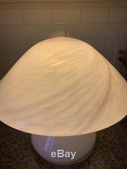 Pink Swirl Glass Mushroom Lamp Large 16 Art