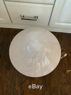 Pink Swirl Glass Mushroom Lamp Large 16 Art