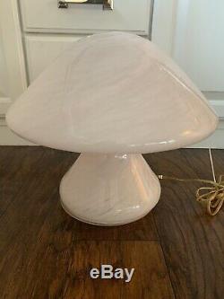 Pink Swirl Glass Mushroom Lamp Large 16 Art
