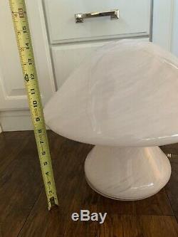 Pink Swirl Glass Mushroom Lamp Large 16 Art