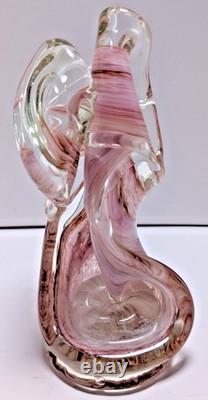 Pink Swirl Studio Art Glass Sculpture Murano Goldhagen Style Heavy 582g