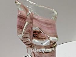 Pink Swirl Studio Art Glass Sculpture Murano Goldhagen Style Heavy 582g