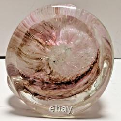 Pink Swirl Studio Art Glass Sculpture Murano Goldhagen Style Heavy 582g