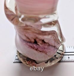 Pink Swirl Studio Art Glass Sculpture Murano Goldhagen Style Heavy 582g