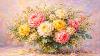 Pink U0026 Yellow Roses In A Glass Vase Relaxing Floral Art 2 Hours 4k Tv Wallpaper