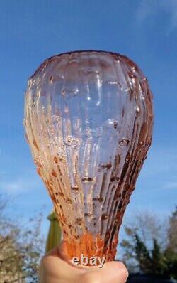 Pink Wax Drip Genie Bottle Decanter 1960s Glass Empoli MCM NO Stopper