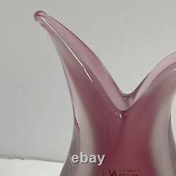 Pink and White Sommerso Murano Vase By Oball Itallian Art Glass See Pictures