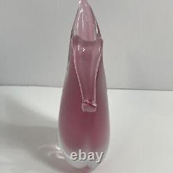 Pink and White Sommerso Murano Vase By Oball Itallian Art Glass See Pictures