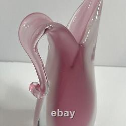 Pink and White Sommerso Murano Vase By Oball Itallian Art Glass See Pictures