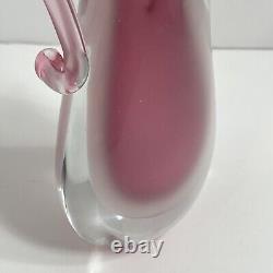 Pink and White Sommerso Murano Vase By Oball Itallian Art Glass See Pictures