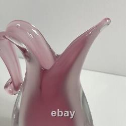 Pink and White Sommerso Murano Vase By Oball Itallian Art Glass See Pictures