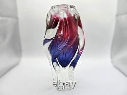 Pink and purple Chribska mid century vases twisted propeller