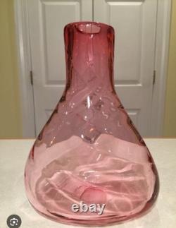 Pink art glass vase, potentially from the Kosta Boda Fidji series