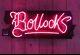 Pink neon light art'bollos' sign pop art