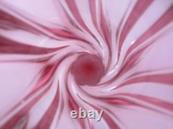 Pink twisted freeform sculptural art glass vase Czech sommerso 60s