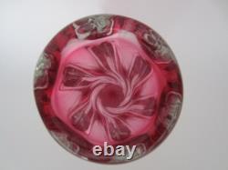 Pink twisted freeform sculptural art glass vase Czech sommerso 60s
