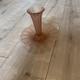 Pre War Frosted Pink Rose Vase And Base