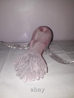 Quality Murano Dove Bird Pink Filigrana Italian Art Glass Seguso Hand Blown