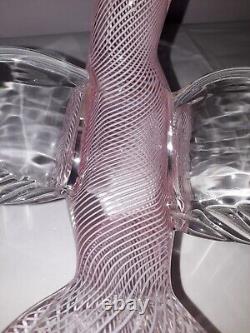 Quality Murano Dove Bird Pink Filigrana Italian Art Glass Seguso Hand Blown
