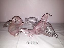 Quality Murano Dove Bird Pink Filigrana Italian Art Glass Seguso Hand Blown