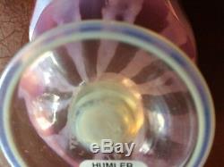 RARE ANTIQUE AUTHENTIC SIGNED Pink Pastel TIFFANY FAVRILE GLASS COMPOTE L. C. T