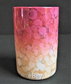 RARE Antique NEW ENGLAND AGATA Peachblow VICTORIAN Art Glass TUMBLER 1880s #1