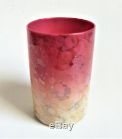 RARE Antique NEW ENGLAND AGATA Peachblow VICTORIAN Art Glass TUMBLER 1880s #1