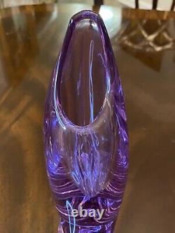 RARE Bohemian Czeck Neodymium Alexandrite Purple Pink Blue Art Glass Vase