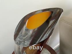 RARE HEAVY 29cm KOSTA BODA ARIA SWEDEN Göran Wärff AMBER ART GLASS VASE BOX