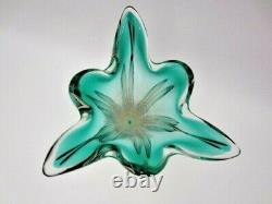 RARE Hospodka twisted green in pink Czech sommerso art glass vase