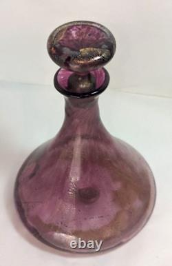 RARE Isle of Wight Studio Glass Pink AZURENE Bottle / Decanter Bolt Flame Mark