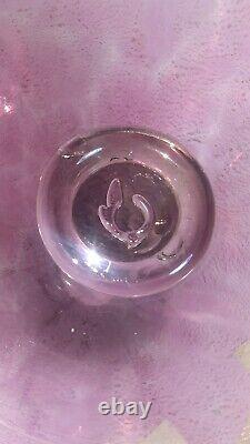 RARE Isle of Wight Studio Glass Pink AZURENE Bottle / Decanter Bolt Flame Mark