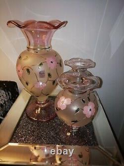 RARE SET of Nagel Handmade and Blown 3 German Glass Vases