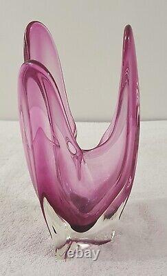 RETRO MURANO GLASS VINTAGE SOMMERSO BOWL 60s SEGUSO POLI BARBINI VENINI PINK