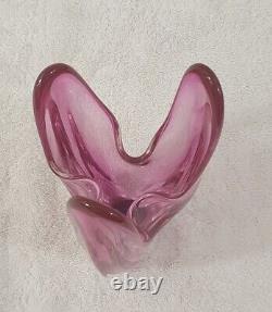 RETRO MURANO GLASS VINTAGE SOMMERSO BOWL 60s SEGUSO POLI BARBINI VENINI PINK