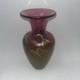 ROBERT HELD ART GLASS 7.25 Vase Pink/Yellow Iridescent with Pulled Feather