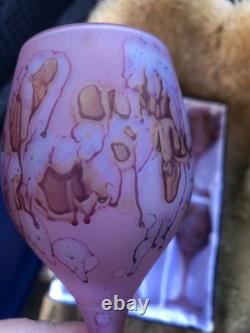 RONA Pink Indigo Frosted Flutes Glasses Boxed Special Unique