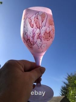 RONA Pink Indigo Frosted Flutes Glasses Boxed Special Unique