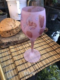 RONA Pink Indigo Frosted Glasses Boxed Unique Bohemian Wedding Vintage Event