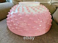 Rare 14 Pink Cranberry Glass End Of Day Hobnail Victorian Art Glass Lamp Shade