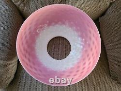 Rare 14 Pink Cranberry Glass End Of Day Hobnail Victorian Art Glass Lamp Shade