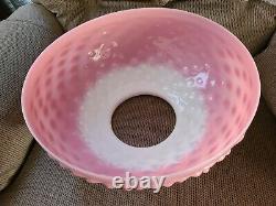 Rare 14 Pink Cranberry Glass End Of Day Hobnail Victorian Art Glass Lamp Shade