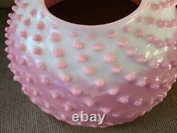 Rare 14 Pink Cranberry Glass End Of Day Hobnail Victorian Art Glass Lamp Shade