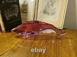 Rare 1960s Zelezny Brod Sklo Miloslav Janku Alexandrite Neodymium Art Glass Fish