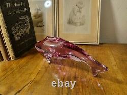 Rare 1960s Zelezny Brod Sklo Miloslav Janku Alexandrite Neodymium Art Glass Fish