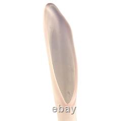 Rare 20.5 Tall Viking Art Glass Epic Six Petal Swung Vase Pink Satin Frost