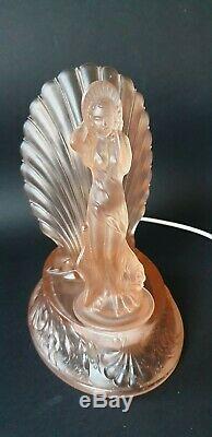 Rare Art Deco Pink Frosted Glass Arabella Lamp by Walther and Sohne c. 1935